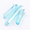 Electroplated Natural Quartz Crystal Graduated Beads Strands LS-G-P315-A07-2