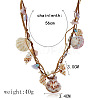 Bohemian Natural Shell Chip Shell Shape Pendant Raffia Cord Multi-strand Necklaces for Women FS-WG267BD-01-1