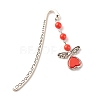 Fairy Charm Drop Alloy Bookmark with Beads for Booklover AJEW-JK00175-2
