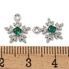 Flower Brass Micro Pave Cubic Zirconia Pendants KK-N254-102P-01-3