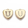 Brass Micro Pave Clear Cubic Zirconia Charms KK-N231-234U-NF-2