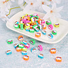 100Pcs 5 Style Handmade Polymer Clay Beads FIND-FW0001-33-6