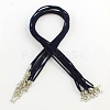 2mm Faux Suede Cord Necklace Making with Iron Chains & Lobster Claw Clasps NCOR-R029-04-1