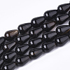 Natural Black Agate Beads Strands X-G-T118-13-1