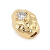 Nuggest Brass Micro Pave Cubic Zirconia Beads KK-F889-01G-07-2