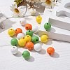 160Pcs 4 Colors Farmhouse Country and Rustic Style Painted Natural Wood Beads WOOD-LS0001-01K-4