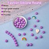 100Pcs Silicone Beads Round Rubber Bead 15MM Loose Spacer Beads for DIY Supplies Jewelry Keychain Making JX441A-2