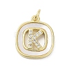Rack Plating Brass Micro Pave Clear Cubic Zirconia Pendants KK-E102-33G-K-1