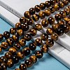 Natural Tiger Eye Round Bead Strands X-G-P072-33-10mm-6