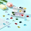 48Pcs 8 Colors Electroplate Glass Links Connectors EGLA-FS0001-48-10