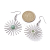 Star 201 Stainless Steel Natural Gemstone Dangle Earrings for Women EJEW-JE05835-3