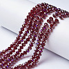 Electroplate Transparent Glass Beads Strands EGLA-A034-T4mm-F16-1