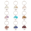 SUPERFINDINGS 2 Sets Natural & Synthetic Mixed Stone Keychain KEYC-FH0001-15-1