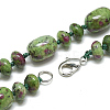 Natural Ruby in Zoisite Beaded Necklaces NJEW-S390-21-2