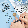 Unicraftale 20Pcs 4 Size  304 Stainless Steel Open Cuff Ring Components RJEW-UN0002-61-3