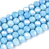 Anti-Tarnish Electroplate Glass Beads Strands LS-EGLA-T021-4mm-15-10-1