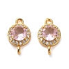 Brass Pave Cubic Zirconia Connector Charms KK-D093-09G-06-1