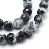 Faceted Natural Fire Crackle Agate Beads Strands G-F447-6mm-B04-2