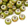 Opaque Resin Rondelle European Beads RESI-Z046-01E-1