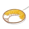Wire Wrapped Chips Natural Yellow Aventurine Big Pendant Decorations HJEW-A005-07D-2