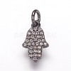 Brass Micro Pave Cubic Zirconia Charms Pendants ZIRC-K070-32B-1