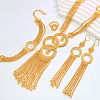 Luxury Alloy Ring Tassel Bracelets & Earrings & Necklaces & Rings Sets for women CI2534-1