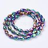 Electroplate Glass Beads Strands EGLA-D017-15x10mm-4-2