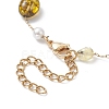 Natural Mixed Gemstone Nuggets & Glass Pearl Beaded Bracelet BJEW-JB09348-3