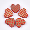 Painted Natural Wooden Cabochons WOOD-Q040-012-M-2