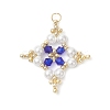 Glass Seed Beaded Star Pendants PALLOY-MZ01165-02-1