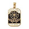 Ion Plating(IP) 304 Stainless Steel Enamel Pendants STAS-Q003-01G-03-1