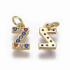 Brass Micro Pave Cubic Zirconia Charms ZIRC-L070-38Z-G-2