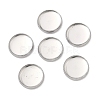 Non-Tarnish Flat Round 304 Stainless Steel Plain Edge Bezel Cups X-STAS-S028-28-1