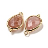 Natural Strawberry Quartz Faceted Pendants G-M431-15G-11-2