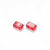 2-Hole Baking Painted Transparent Glass Seed Beads X-SEED-S031-M-254-2
