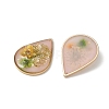 Plating Brass & Transparent Epoxy Resin & Dried Flower Pendants RE-CBAA153-01A-2