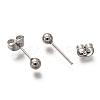 304 Stainless Steel Ball Stud Earrings EJEW-L254-01D-P-2