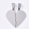 Non-Tarnish 201 Stainless Steel Split Pendants STAS-T048-12-1