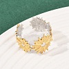 304 Stainless Steel Double Color Cuff Rings RJEW-S635-01GP-09-3