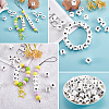 20Pcs White Cube Letter Silicone Beads 12x12x12mm Square Dice Alphabet Beads with 2mm Hole Spacer Loose Letter Beads for Bracelet Necklace Jewelry Making JX432N-7