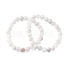 Natural Moonstone Round Beaded Stretch Bracelets for Men Women BJEW-G743-01G-4
