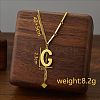 304 Stainless Steel Initial Pendant with Dice Tassel Necklaces FS-WGD823D-07-1