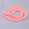 Baking Paint Light Salmon Frosted Round Transparent Glass Bead Strands X-GLAA-S031-6mm-28-3