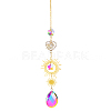 Quartz Crystal Big Pendant Decorations HJEW-PW0001-011B-1