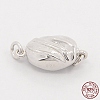 Jewelry Necklace Clasps Rhodium Plated 925 Sterling Silver Box Clasps STER-M019-03S-1