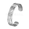 304 Stainless Steel Word Cuff Bangle with Magnetic Iron Beaded FIND-PW0020-15B-P-1