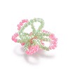 Glass Seed Beaded Stretch Rings RJEW-JR00252-01-2