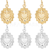 8Pcs 2 Colors Brass Pendants KK-BBC0013-01-1