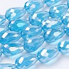 Electroplate Glass Beads Strands EGLA-D015-12x8mm-22-2