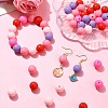 Pink Theme 90Pcs 5 Colors Food Grade Eco-Friendly Silicone Beads SIL-YW0001-43-6